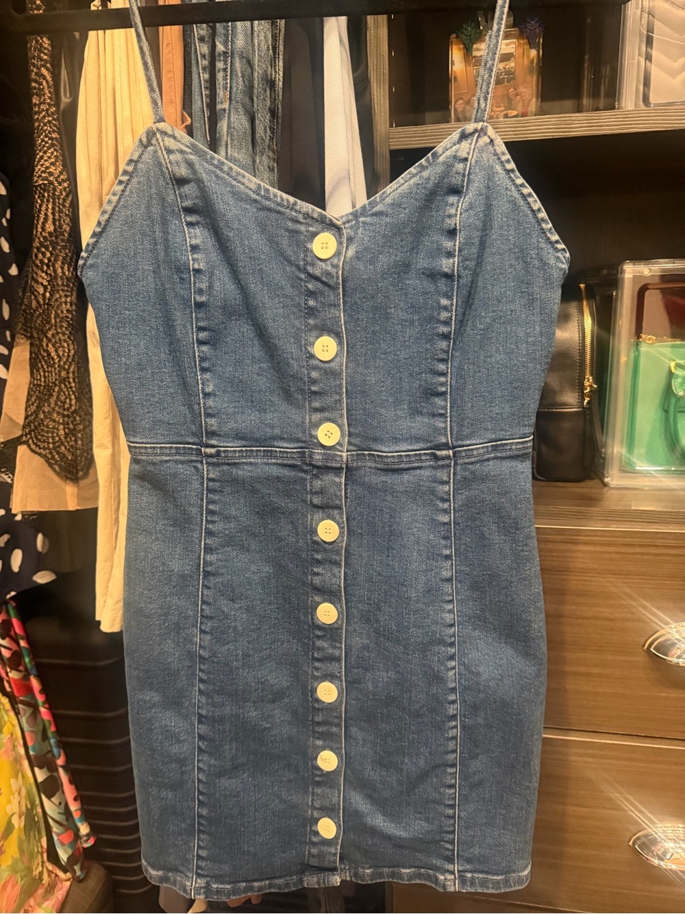 Zara Authentic Denim Mini Dress - Dark Blue
